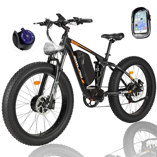 iRonthunder Electric Bike for Adults, Nexusrider Su7 2000W Dual Motor Electric Bicycle, 7 Speed 35MPH MTB, 48V 22.4AH 26 in Fat Tire Ebike with Full Suspension, 90 Miles Single & Dual Switching,MTB