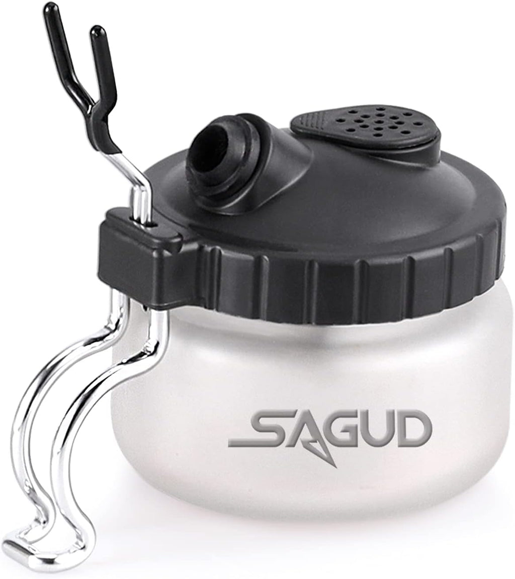 SAGUD Airbrush Cleaning Pot Strong Glass Jar Bottles Kit with Airbrush Holder Station