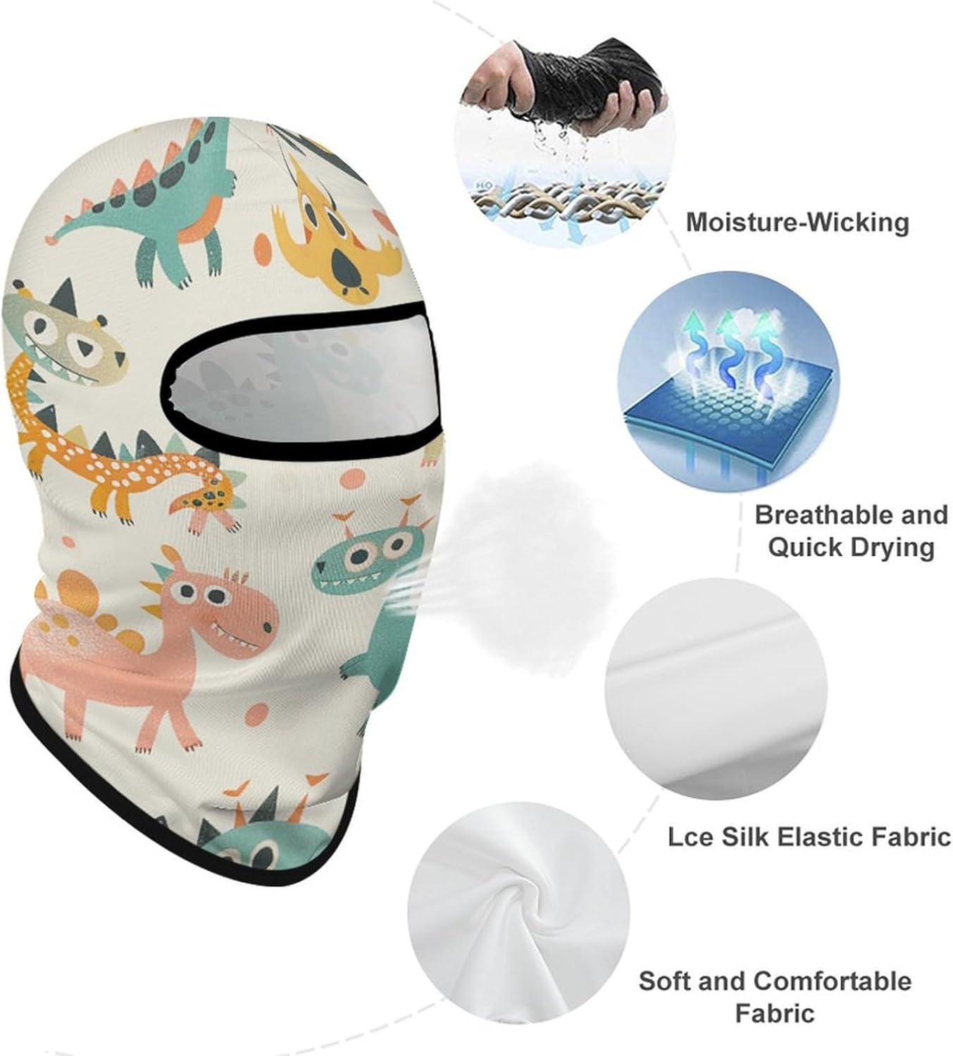 Balaclava Face Mask for Men Women Colorful Little Monster Full Mask for Outdoor Sport Cycling Fishing Cap