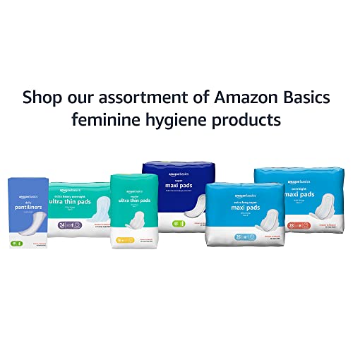 Amazon Basics Thick Maxi Pads with Flexi-Wings for Periods, Extra Heavy Overnight Absorbency, Unscented, Size 5, 20 Count, 1 Pack (Previously Solimo)