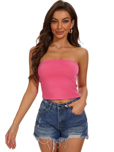Summer Tube Tops Basic Crop Tops for Women Strapless Tank Casual Tunics Sexy Short Shirts