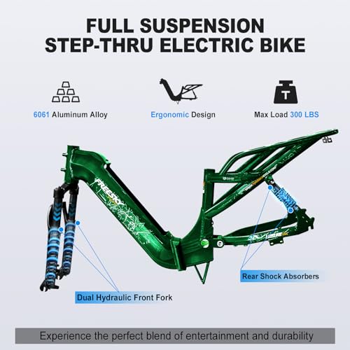 FREESKY 1200W Motor 48V 20Ah Removable Battery with Samsung Cells Full Suspension,29MPH+ Up to 90 Miles Step-Thru Folding Electric Bike for Adults, 20'' Fat Tire Dual Hydraulic Brakes Electric Bicycle