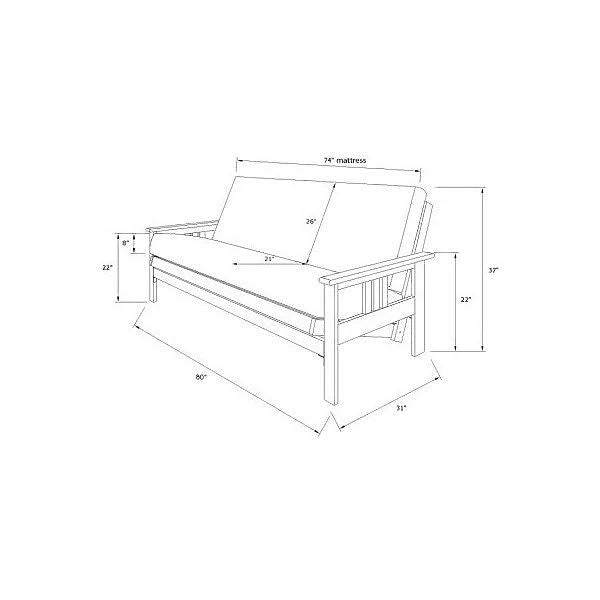 Kodiak Furniture KFMOBTFRAMESET2 Monterey Futon Frame Finish, Full, Butternut