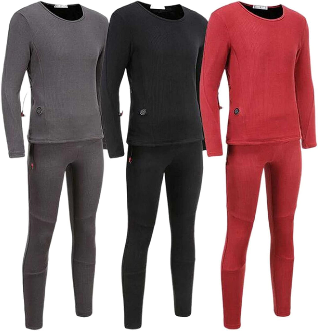 Safety Certification Men's Heating Underwear Thermal Suit, USB Insulation Heating Underwear Thermal Suit, with 3 Heating Levels and 9 Heating Zones, Suitable for Winter Skiing and Motorcycles