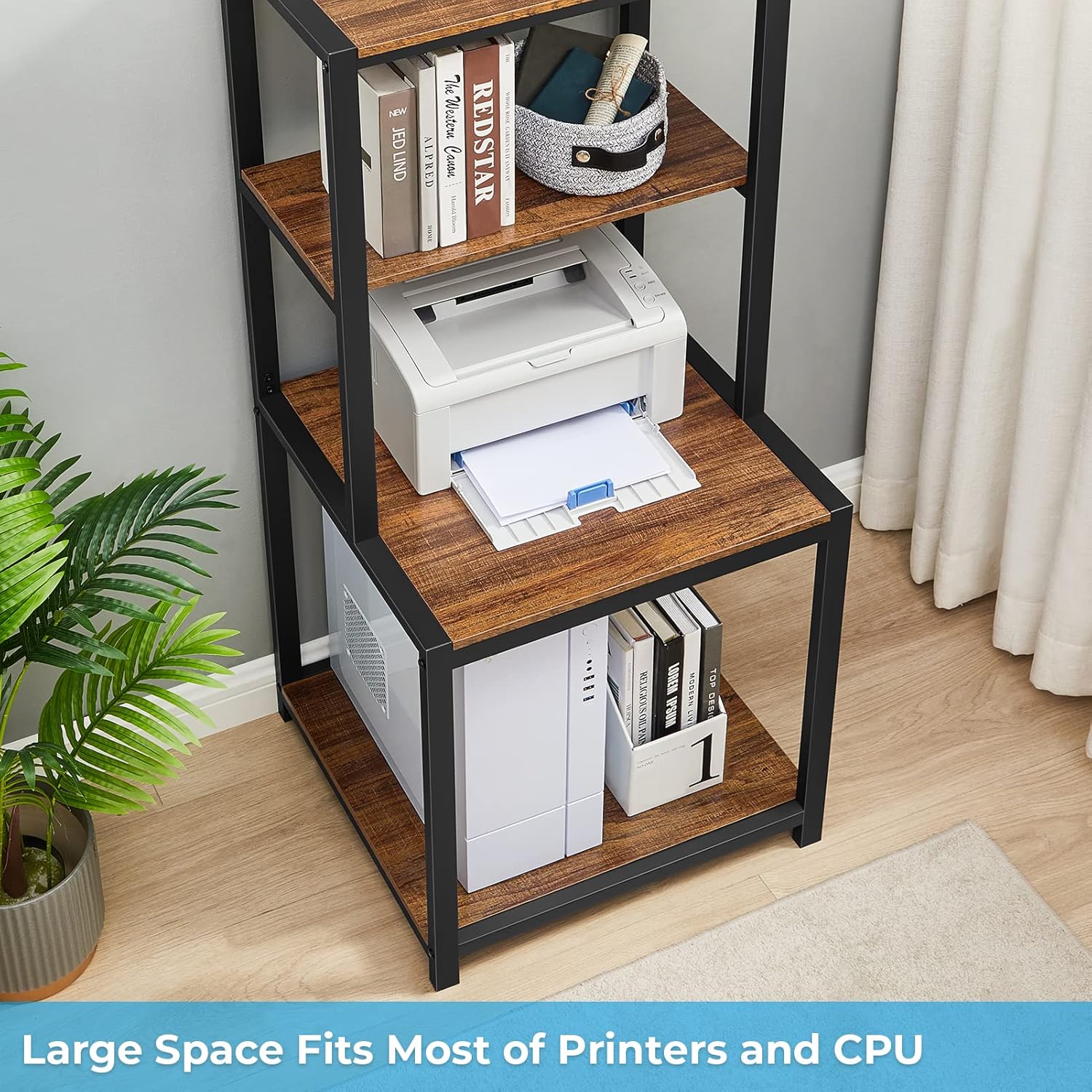 GreenForest Folding Desk No-Assembly,31.5 in Small Desk for Small Spaces Computer Desk for Home Office,Space Saving Foldable Table Study Writing Desk, Printer Stand with Storage Shelf