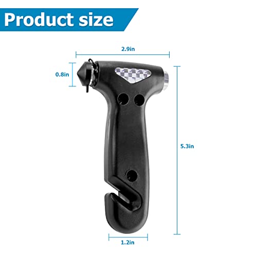 BELOMI 2 Pack Car Safety Hammer, Emergency Escape Tool with Window Breaker and Seat Belt Cutter, 5-in-1 Auto Multifunctional Escape Hammer for Accident, Vehicle Survive Accessories