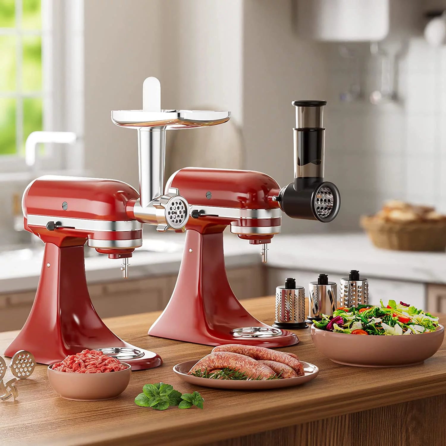 InnoMoon Meat Grinder & Slicer Shredder Attachments for KitchenAid Stand Mixers