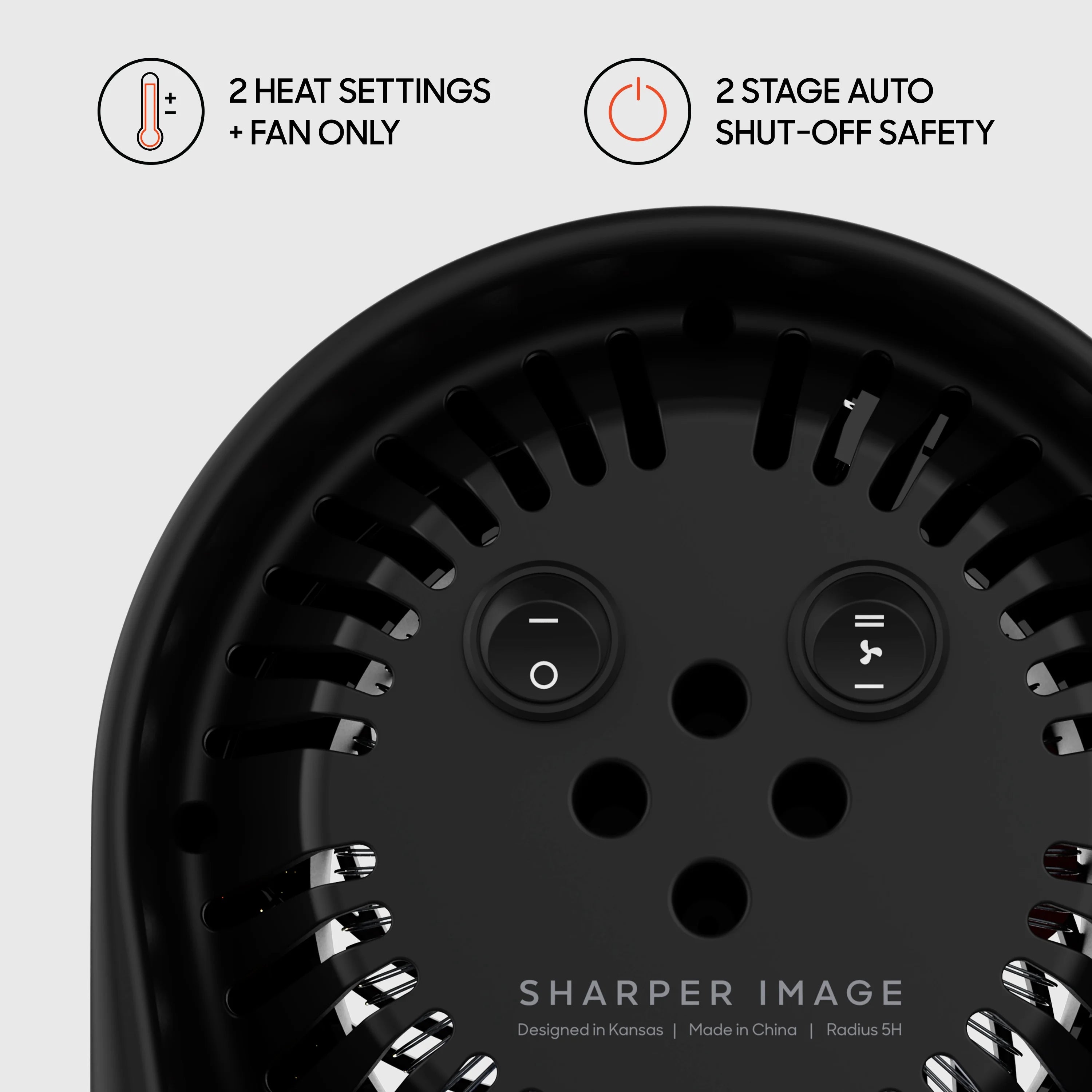 Sharper Image Radius 5 Personal Space Heater, Black (New)