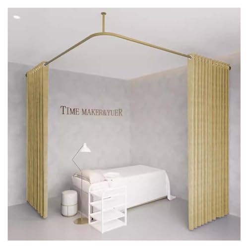 Wedding Dress Shop Fitting Room, Simple Clothing Store Dressing Room U-Shape Room Divider Corner Wall Mounted Privacy Partition Curtains for Privacy Protection ﻿(Size:150x130cm)