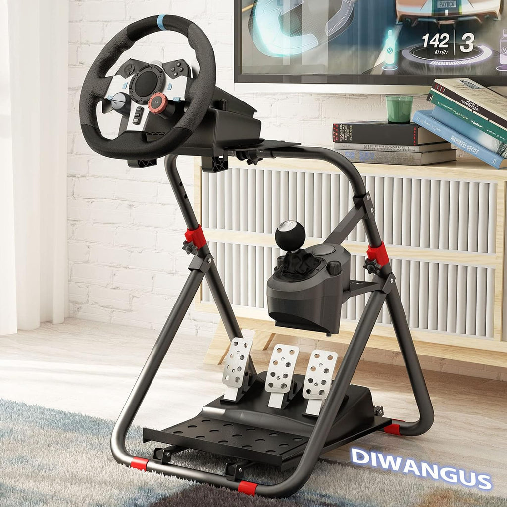 DIWANGUS Racing Wheel Stand Foldable Steering Wheel Adjustable Stand for Logitech G29 G920 G923 G27 G25 for Thrustmaster T248X T248 T300RS T150 458 TX Xbox PS4 PS5