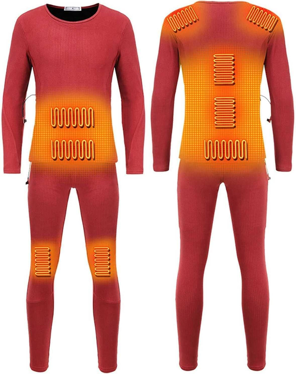 Safety Certification Men's Heating Underwear Thermal Suit, USB Insulation Heating Underwear Thermal Suit, with 3 Heating Levels and 9 Heating Zones, Suitable for Winter Skiing and Motorcycles