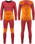 Safety Certification Men's Heating Underwear Thermal Suit, USB Insulation Heating Underwear Thermal Suit, with 3 Heating Levels and 9 Heating Zones, Suitable for Winter Skiing and Motorcycles