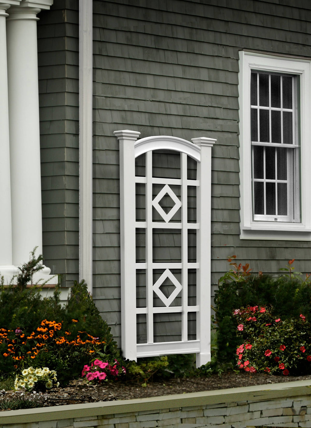 New England Arbors Milan White Vinyl Trellis
