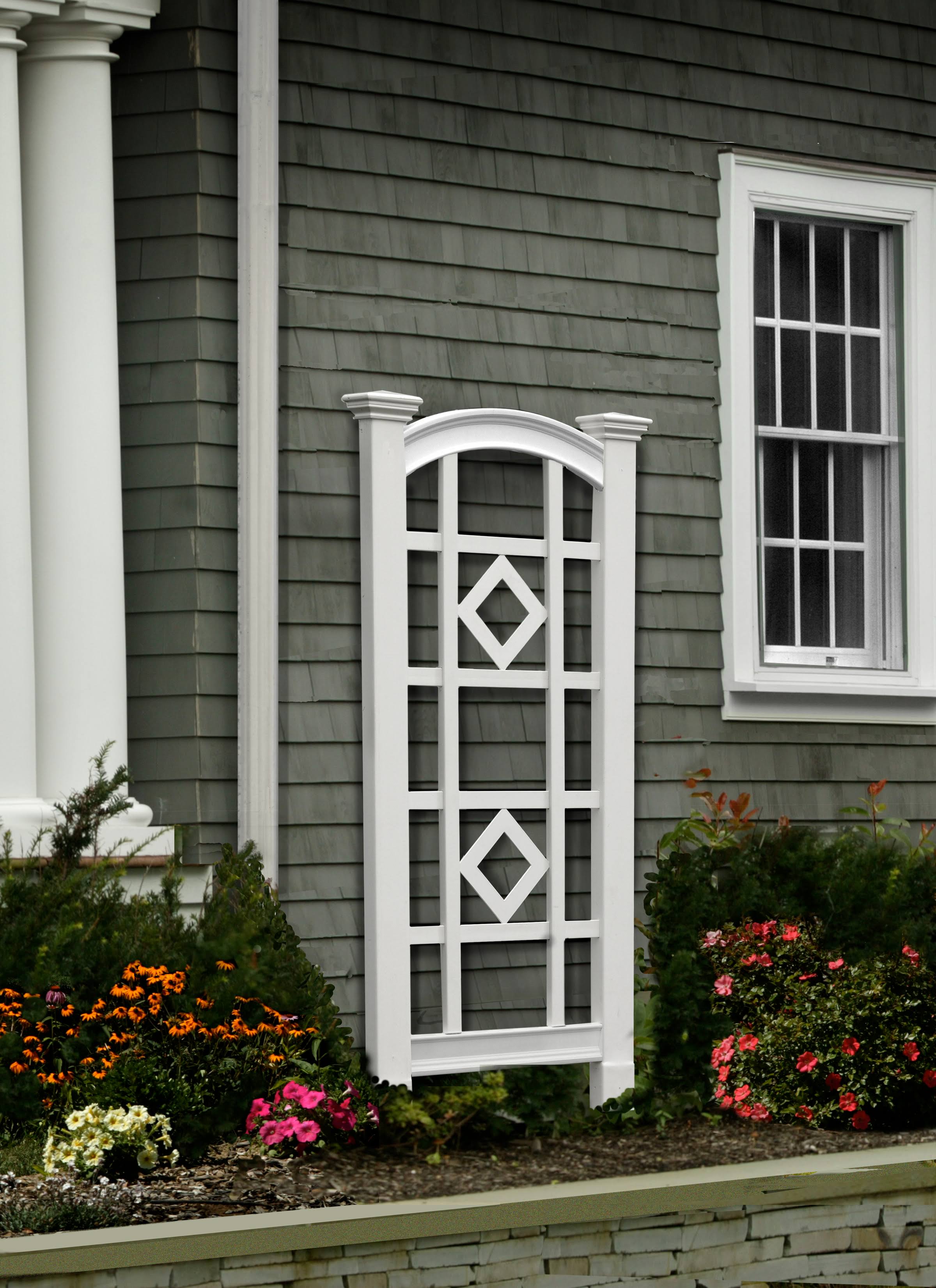 New England Arbors Milan White Vinyl Trellis