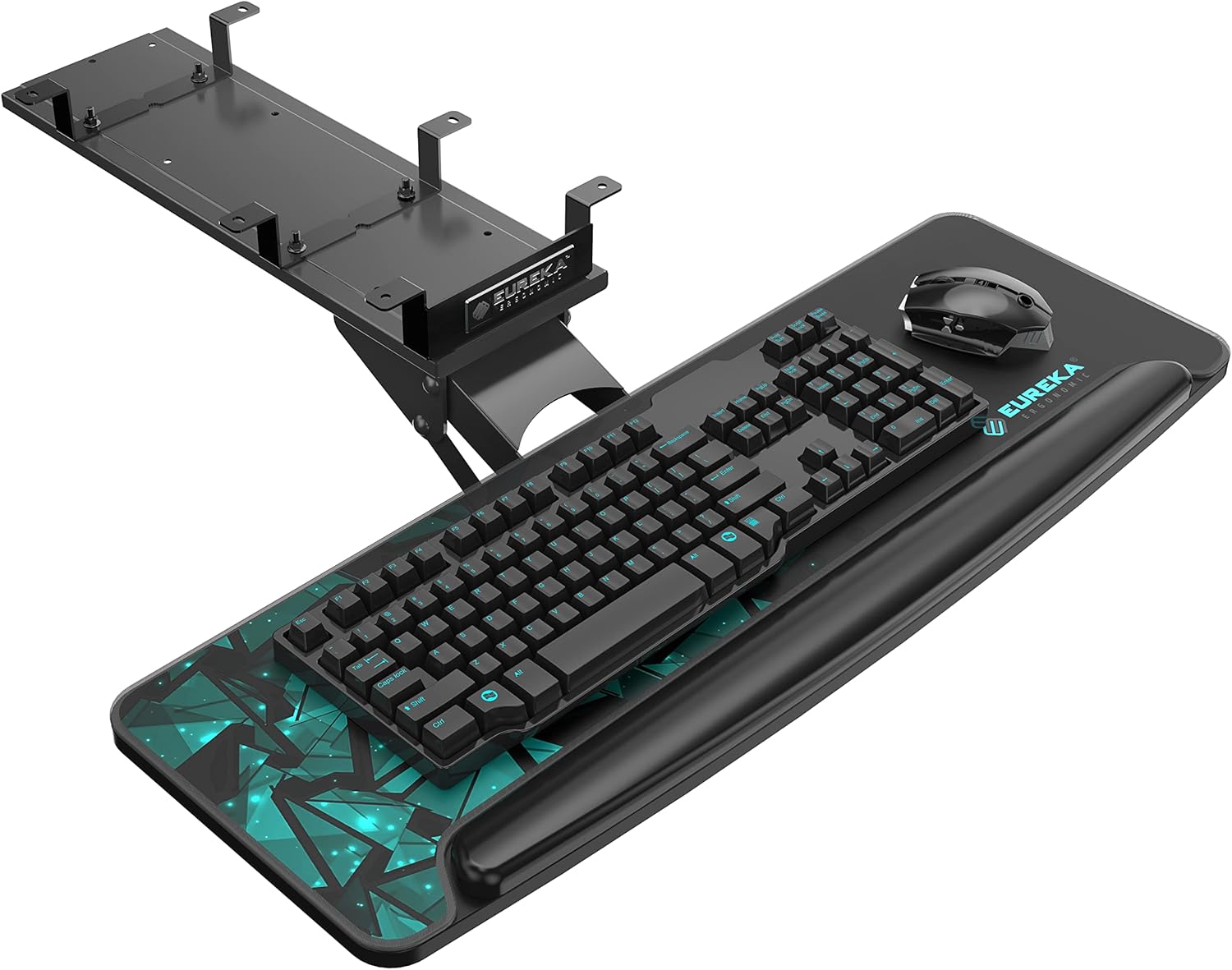 EUREKA ERGONOMIC Electric Standing Desk, 63" Height Adjustable Stand up Desk Height Adjustable Mouse & Keyboard Tray Under Desk 28x10'' Large Slide Out Swivel Tilt Computer Keyboard Drawer