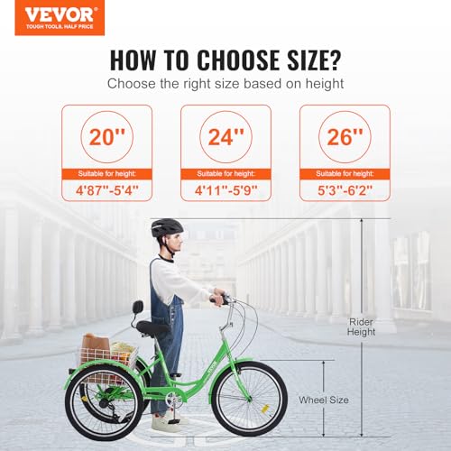 VEVOR Adult Tricycles Bike