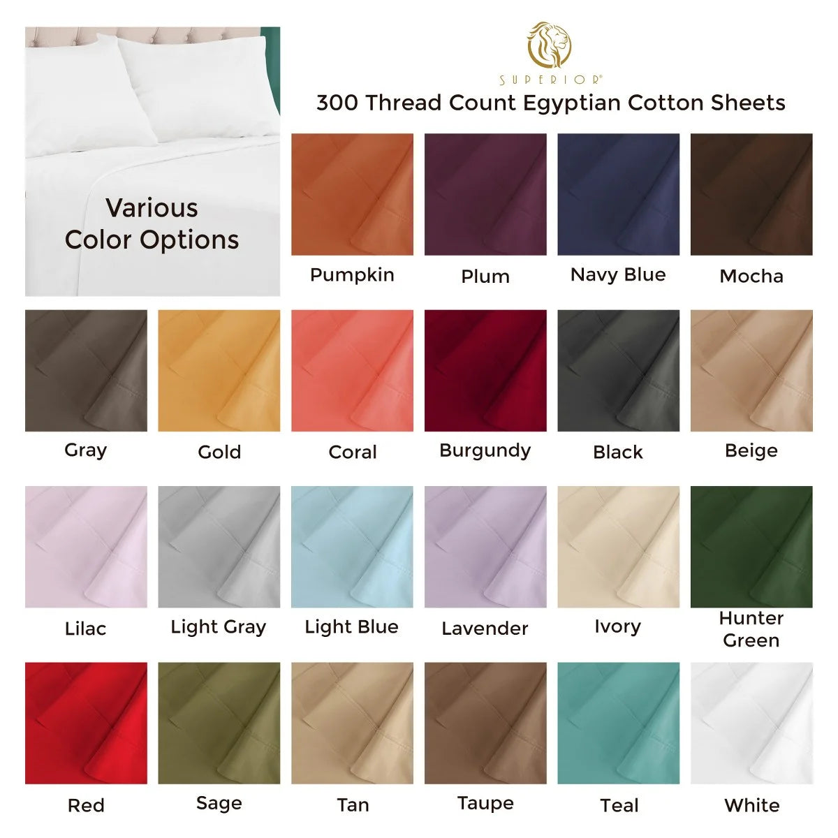 Superior Egyptian Cotton 300 TC Sheet Set, Red, Full