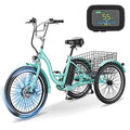 Electric Tricycle Electric Bicycle Electric Trike, 7 Speeds 3 Wheel Electric Bike for Adults with 350W 36V Removable Battery, Electric Cruiser Tricycle