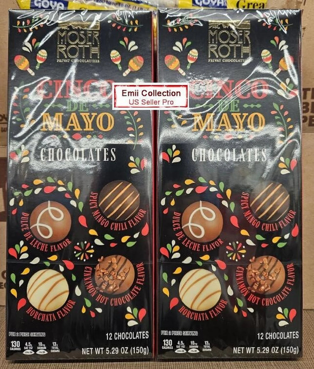 Moser Roth Cingo De Mayo 12 Chocolates Truffles 5.29oz 150g (2 Boxes)