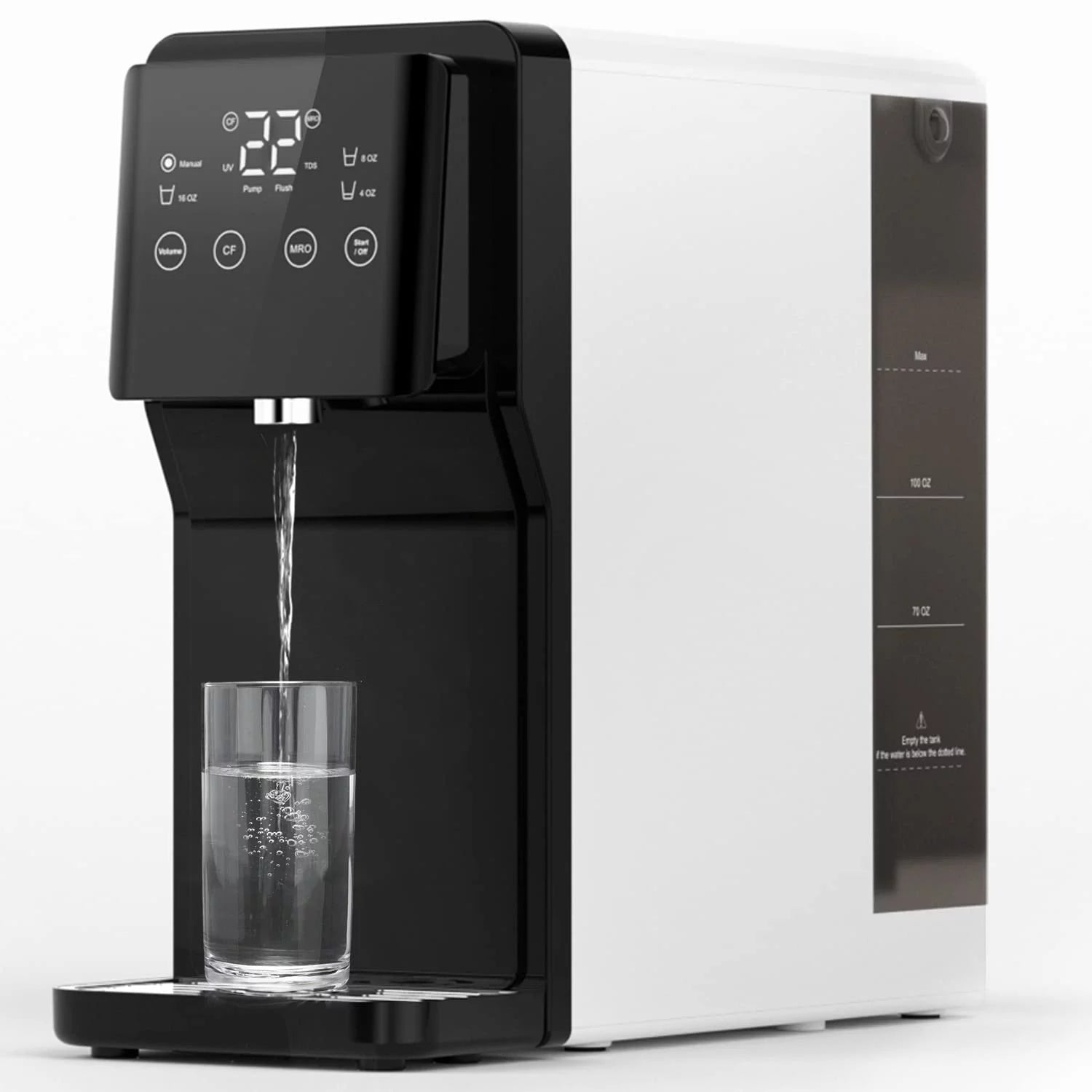 Waterdrop N1 Countertop Reverse Osmosis Water Filter System, TDS Reduction, Filter Life Reminder, 4-Stage Water Filter,Automatic Flushing, 3:1 Pure to Drain, UV Sterilization, No Installation Required