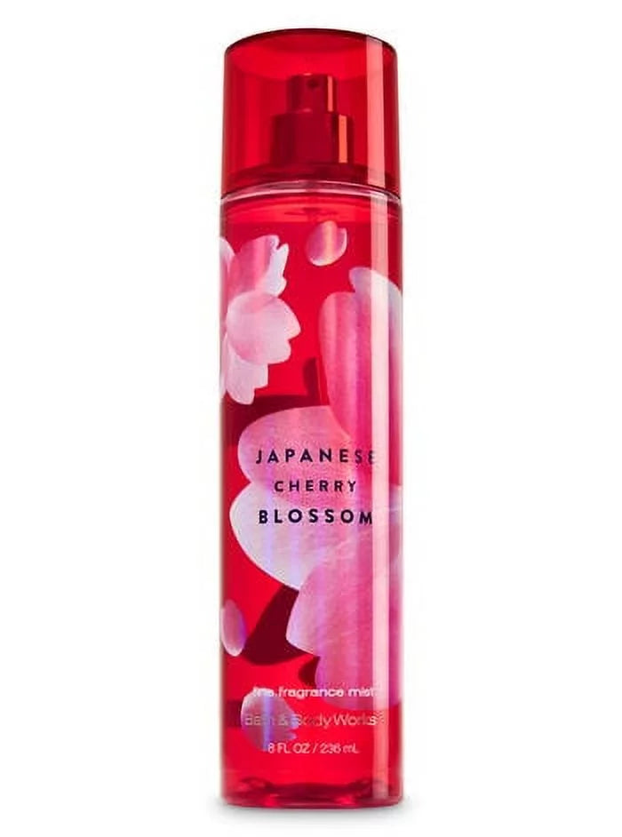 Bath & Body Works Japanese Cherry Blossom White Basket Gift Set - Shower Gel, Body Lotion, Fine Fragrance Mist & Bath Fizzy