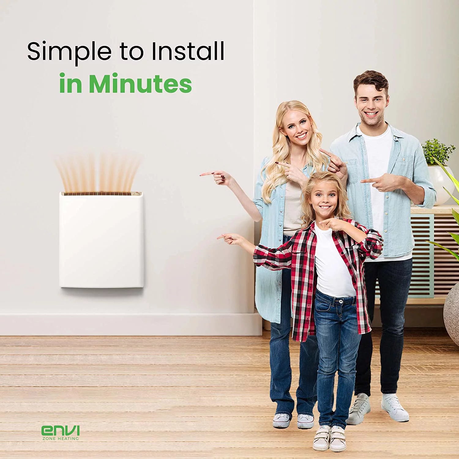 220 Volt Hardwired Electric Panel Wall Heater for Home, Energy Efficient, Child Safe, Quiet, Great for Bedrooms, Bathrooms, Office, Kitchen, Garage, Tip-Over Protection, Comfort-Level Thermostat