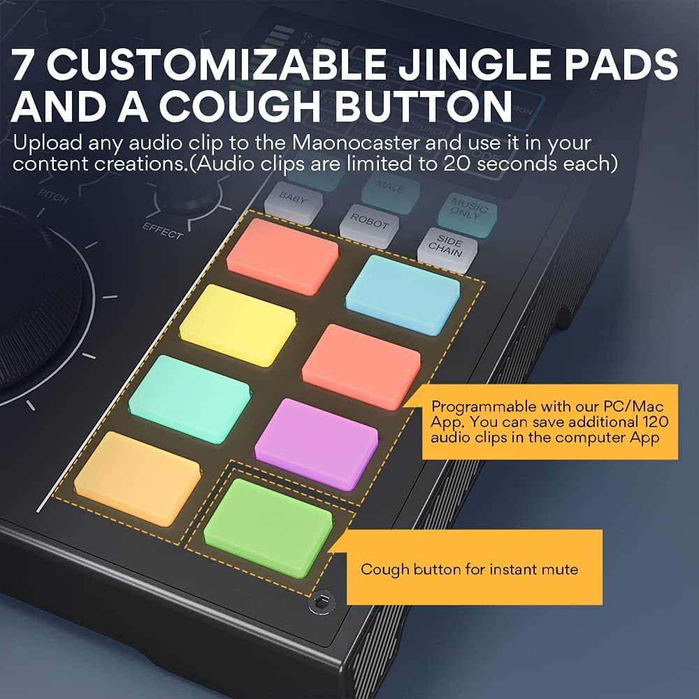 Audio Interface with DJ Mixer and Sound Card, Maonocaster Portable Podcast Production Studio for Guitar, Live Streaming, Recording, Chat, Broadcast, Gaming, Compatible with PC, smartphone (AM100K0)
