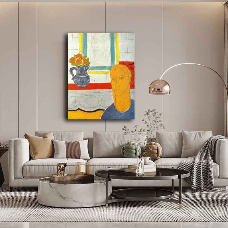 Henri Matisse Canvas Paintings Art Reproduction Canvas Wall Art Canvas Pictures for Living Room and Bedroom Home Decor 《Ochre Head》(20x25cm-(7.8x9.8in),Unframed)