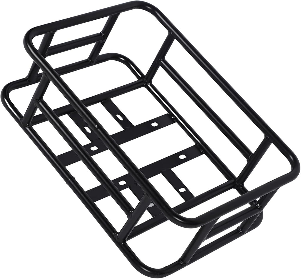 Rear Bike Basket, Iron Basket, Large Capacity Universal Bike Basket Rear with Accessories, Metal Rear Baskets for Bike Trip, Carrying Grocery, Store Parcels