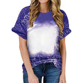 T Shirts for Women Plus Size Bleached Blank Print Tops Summer Fashion Loose Comfy Blouse Round Neck Tees T-Shirt