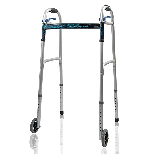 Walker Wheel Kit: 5 Inch Sport Wheels and Glide Caps (Gray)