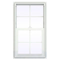JELD-WEN 23.5 in. x 35.5 in. V-2500 Series White Vinyl Single Hung Window with Colonial Grids/Grilles
