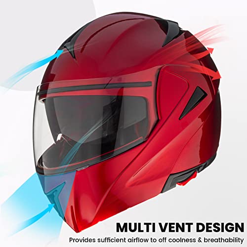 ILM Motorcycle Helmets Modular Dual Visor Flip-up Full Face Street Bike Racing Helmet DOT 5 Colors Model 808