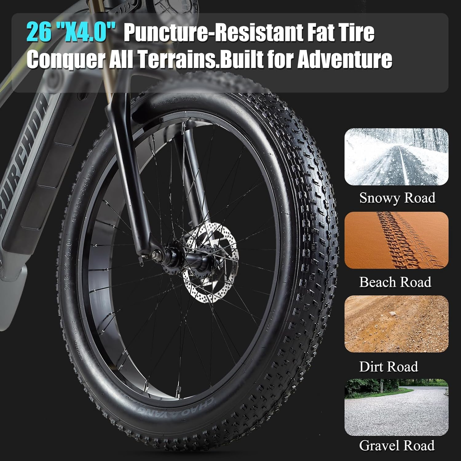 Electric Bike for Adult 48V 30AH/20AH Removable Battery 1000W Ebike 26"Fat Tire up to 30MPH&118 Miles Long Range Full Suspension Electric Bicycle with Dual Hydraulic Disc Brakes,Shim 8-Speed Gear