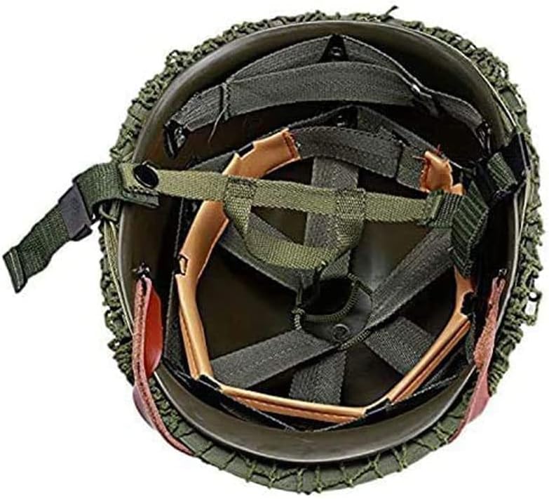 WW2 Helmet US Army M1 Replica with Net/Canvas Chin Strap DIY Painting