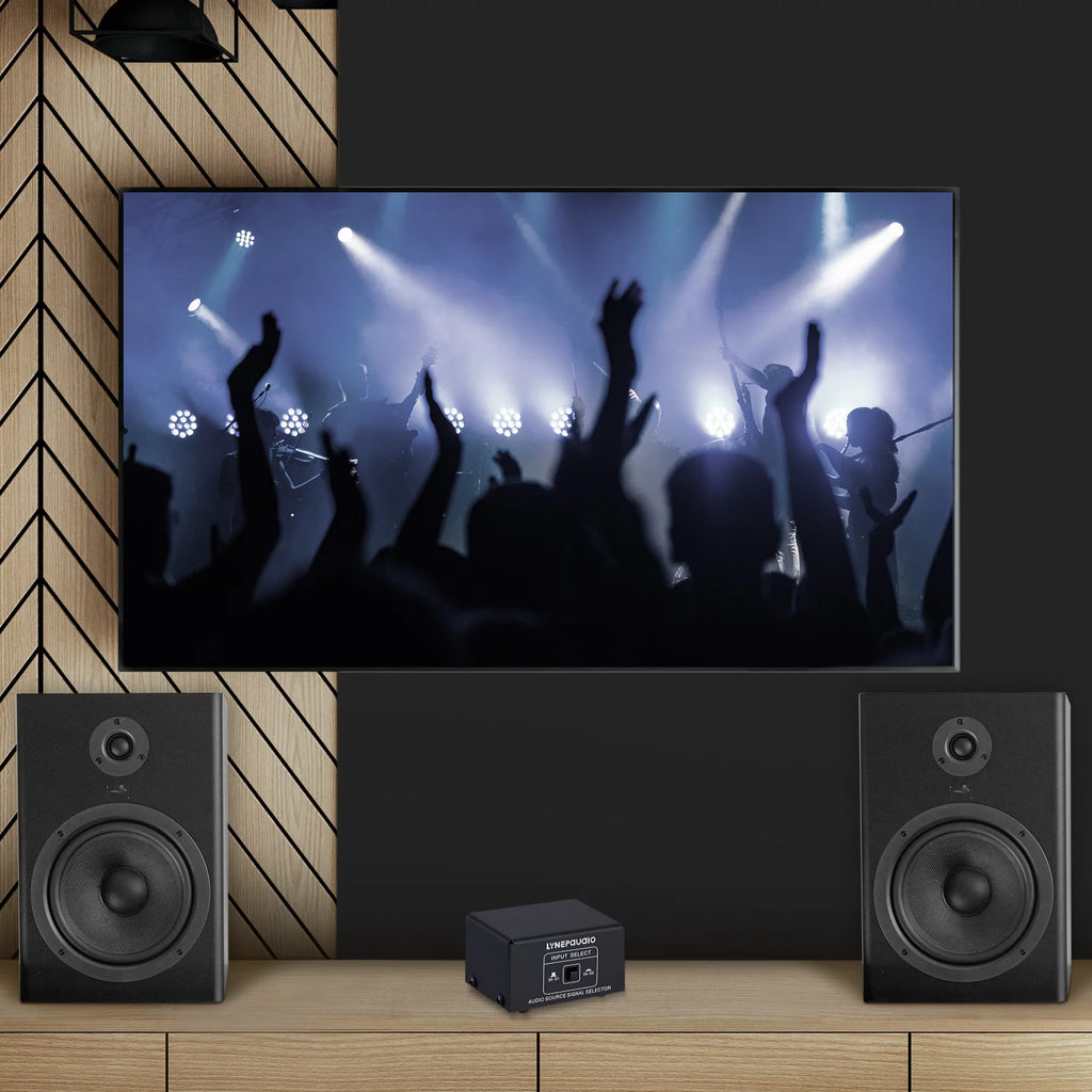 Meterk Linepaudio Audio Switcher Rca 2 In 1 Out / 1 In 2 Out A/B Switch Stereo Audio Splitter Box With No Distortion Rca Jack For Switching Between Computer Speakers And Headphones