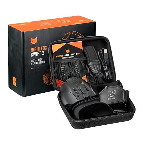Nightfox Swift 2 and Swift 2 Pro Night Vision Goggles | Head Mounted | 1x Magnification | 1080P HD | USB Rechargeable | Digital Infrared Night Vision Binoculars