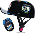 Baseball Motorcycle Helmet Half Cap for Bike Cruiser Chopper Moped Scooter- DOT Approved