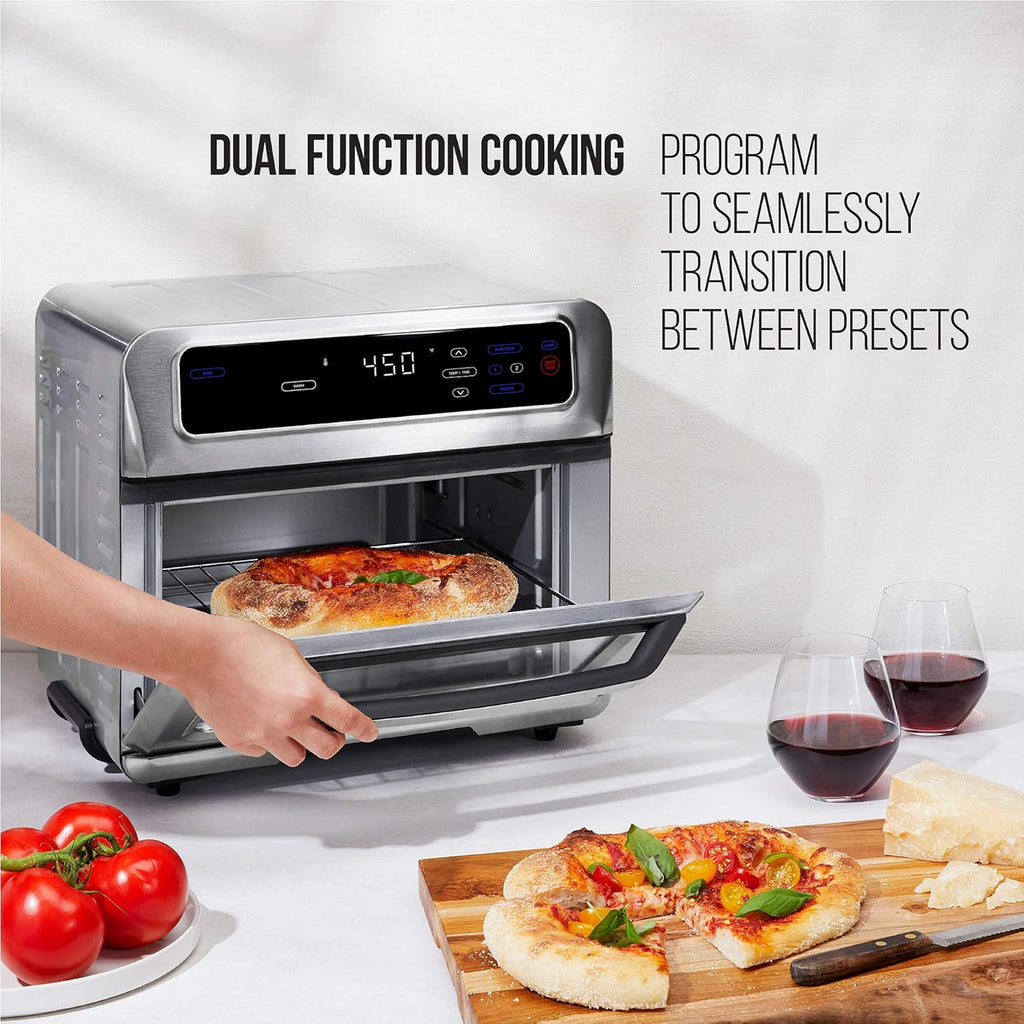 CHEFMAN Air Fryer Toaster Oven XL 20L, Healthy Cooking & User Friendly, Countertop Convection Bake & Broil, 9 Cooking Functions, Auto Shut-Off 60 Min Timer, Nonstick Stainless Steel, Shade Selector