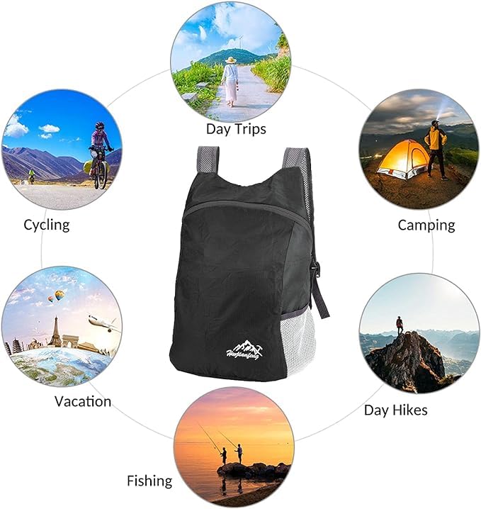 20L Ultra Lightweight Foldable Backpack Small Hiking Rucksack Ultralight Water Resistant Travel Packable Daypack,Men Women