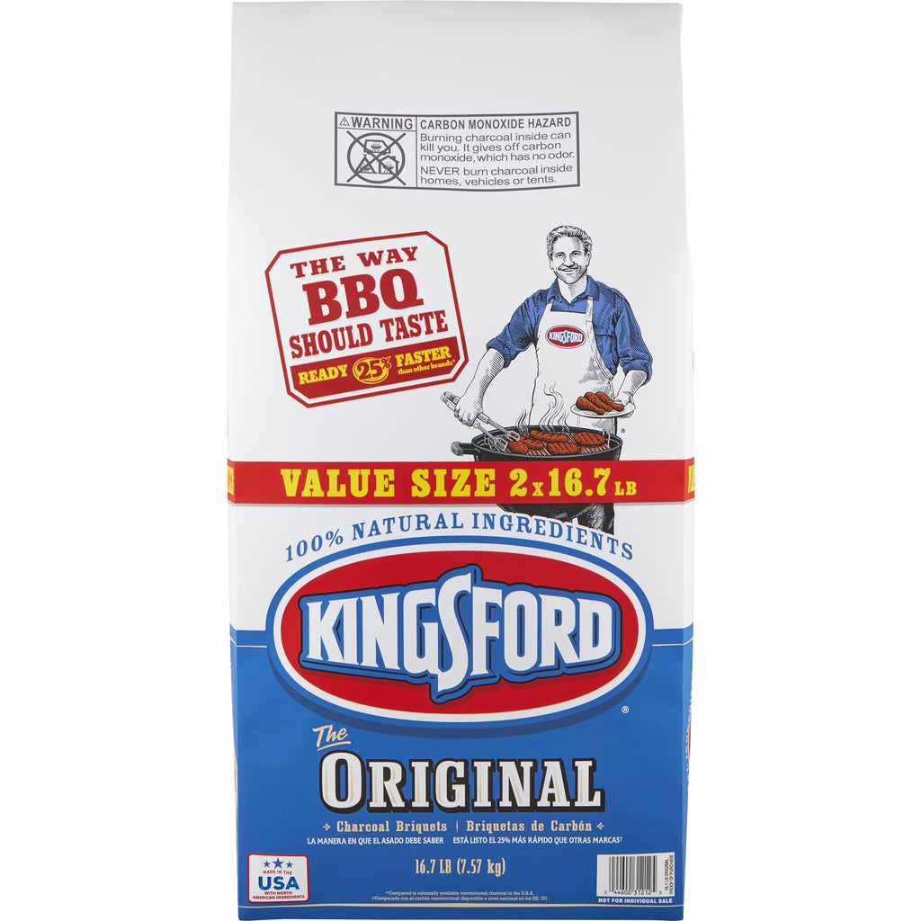 Kingsford Original Charcoal Briquettes, Two 16.7 lb Bags