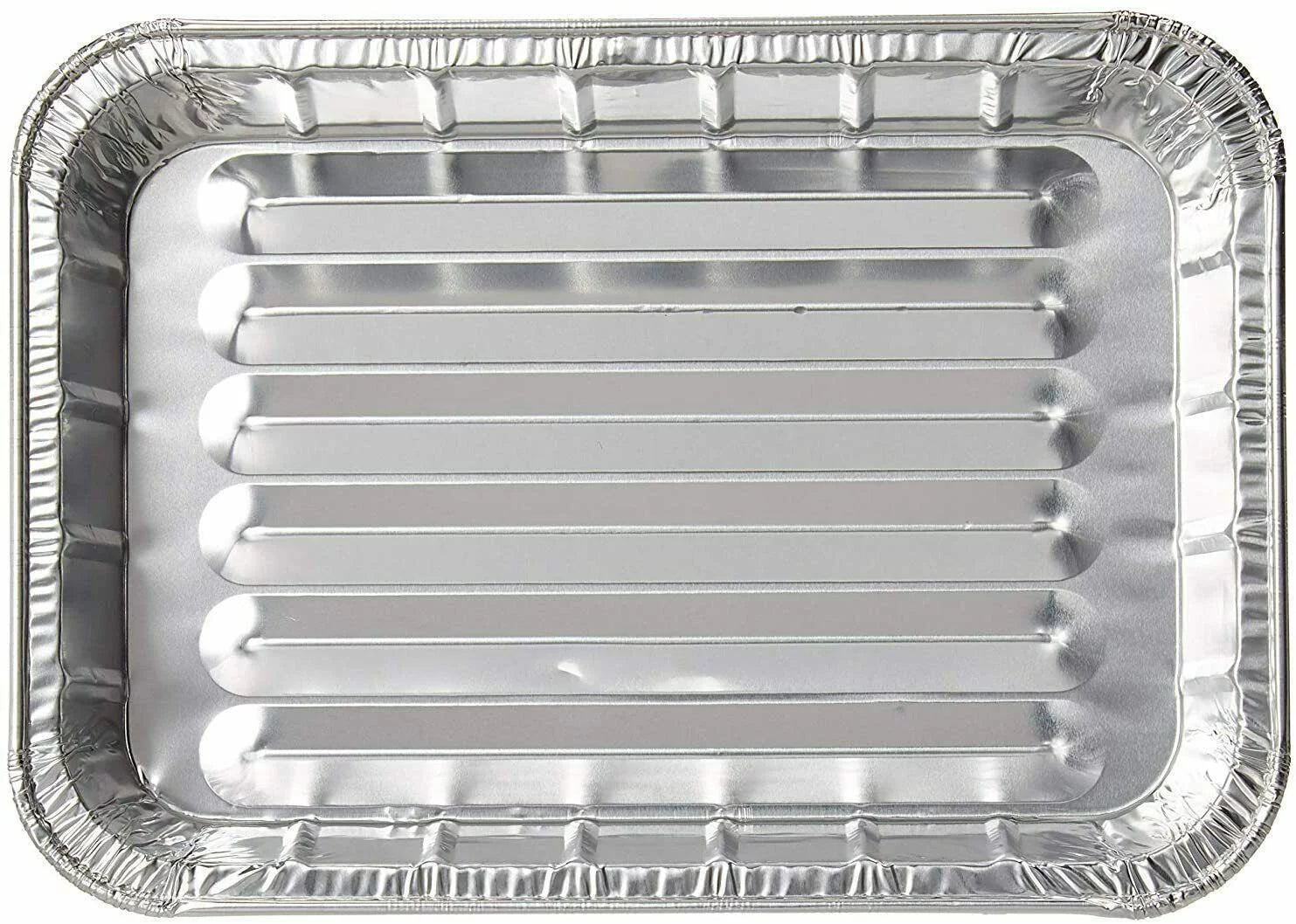 Small Disposable 8.75" x 6.25" Aluminum Broiler Pan - 50 PACK