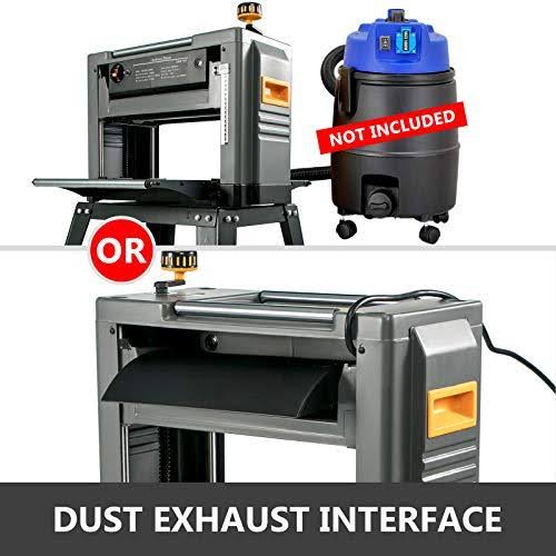 Mophorn Thickness Planer 12.5inch Thickness Planer Woodworking 1500W Double Cutter Benchtop Thickness Planer 15 Amp with Stand H