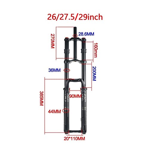 HAGNZHE Downhill Air Fork 26 27.5 29 Inch Bike Suspension Fork Travel 160mm Rebound Adjust Front Fork Double Shoulder Thru Axle 20x110mm Boost Fork (Color : Blue, Size : 27.5inch)