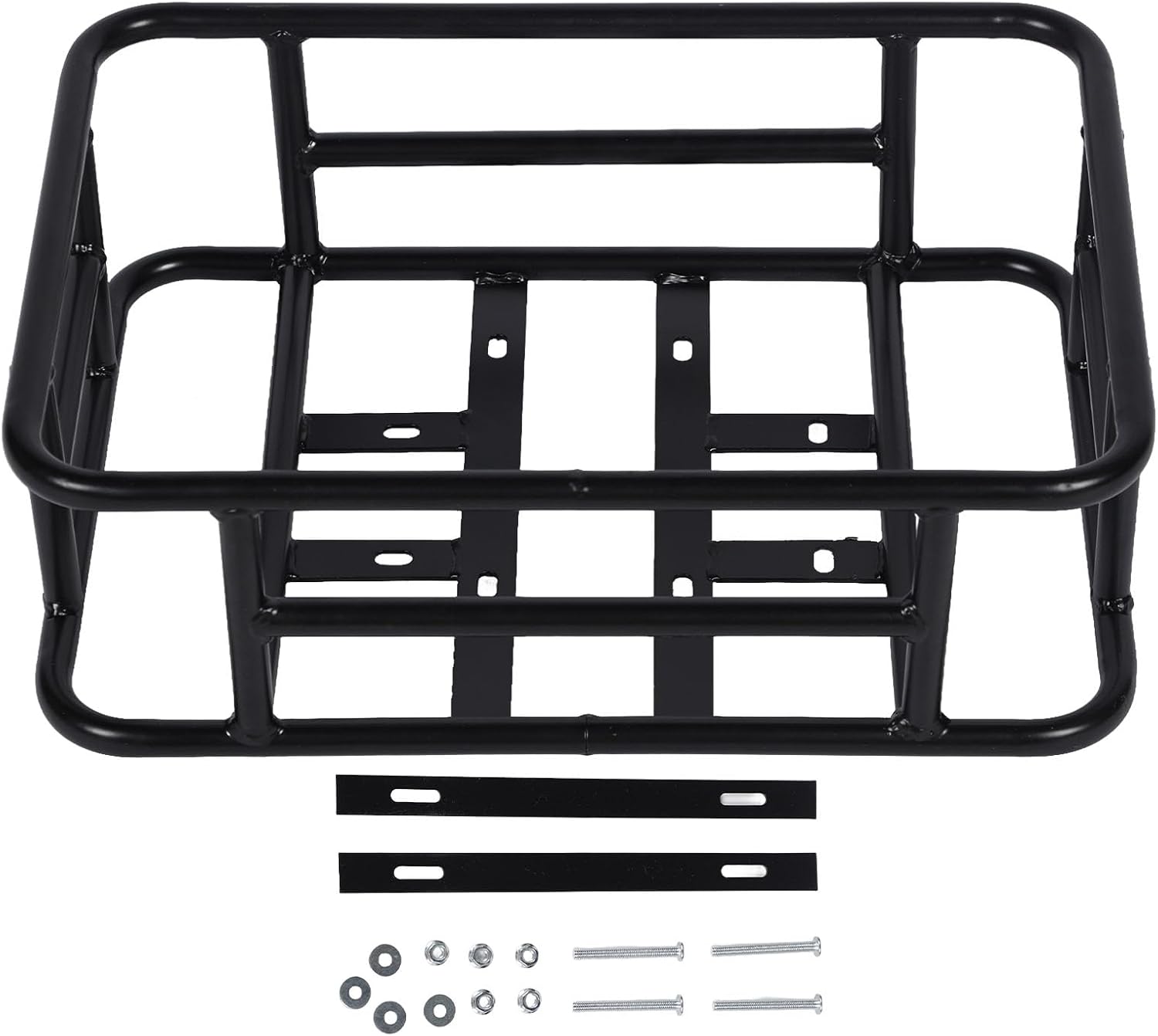 Rear Bike Basket, Iron Basket, Large Capacity Universal Bike Basket Rear with Accessories, Metal Rear Baskets for Bike Trip, Carrying Grocery, Store Parcels