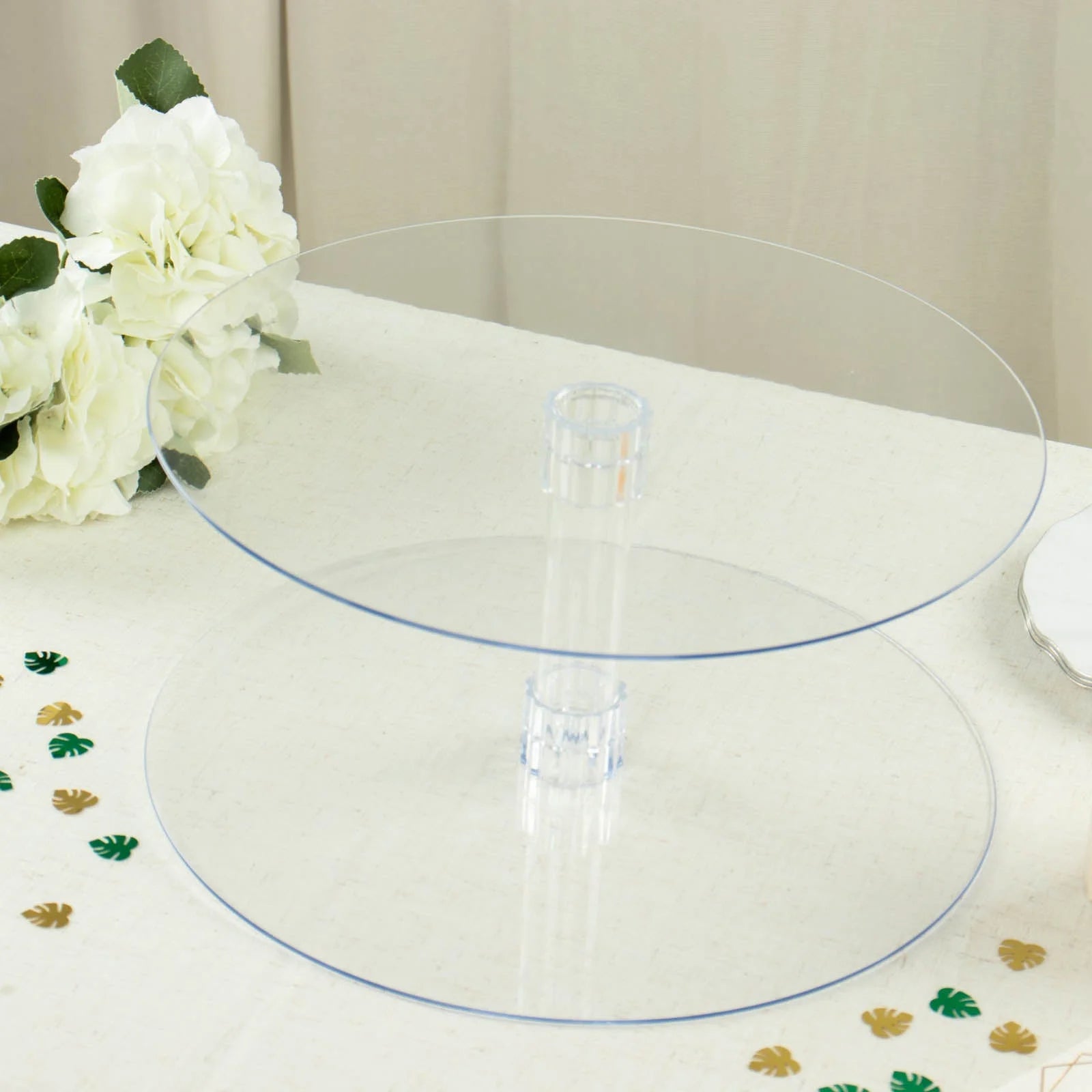 Efavormart 2 Tier 18 inch Acrylic Crystal Glass Clear Cupcake Dessert Decorating Stand For Birthday Xmas Party Wedding