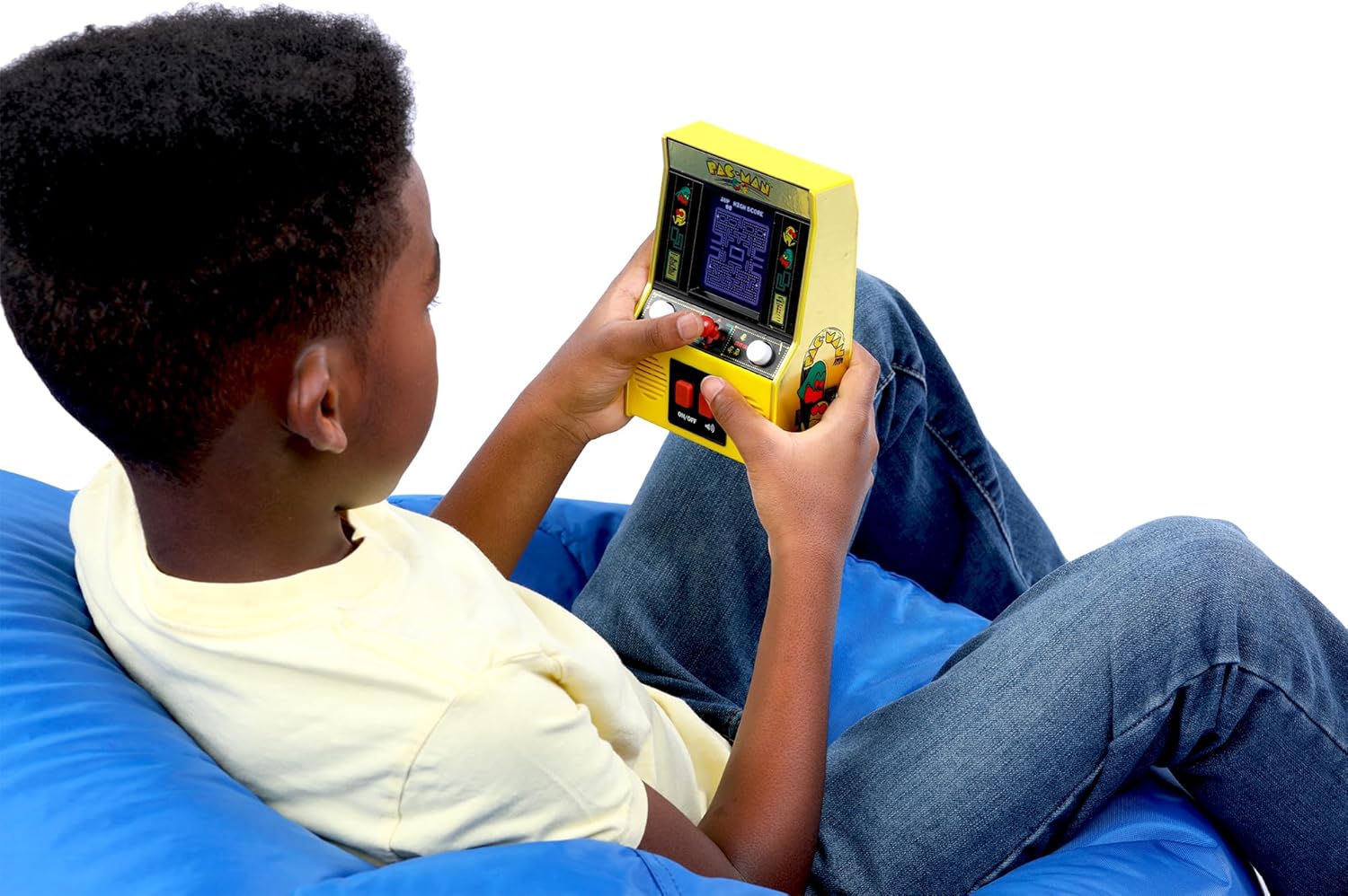 Basic Fun Arcade Classics - Pac-Man Color LCD Retro Mini Arcade Game, 2 Players, Yellow