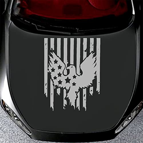 American Flag Eagle Creative Fun Hood Side Door Racing Stripes Modified Vinyl Stickers DIY Car Stickers (Color : Red)