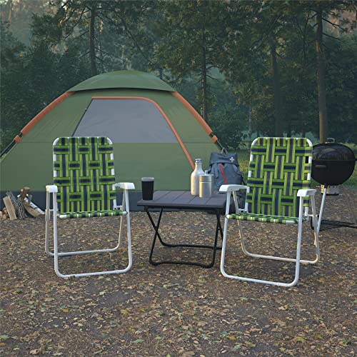 CoscoProducts Folding Lawn Chairs, 2-Pack, Blue and Green
