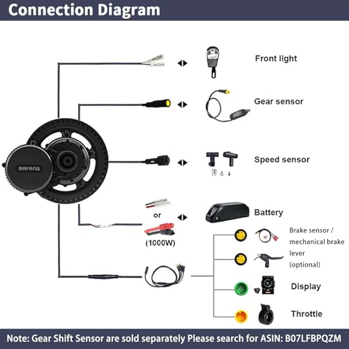 BAFANG BBSHD 48V/52V 500W 750W 1000W Mid Drive Kit with Battery Optional BBS01 BBS02 8FUN DIY Conversion Kit with LCD Display & Chainring Mountain Bike, Road Bike